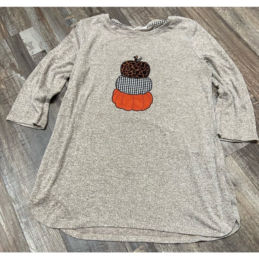 Alchemy Thread Large Stretchy Pumpkin Patchwork Loose Fit Sweater size small